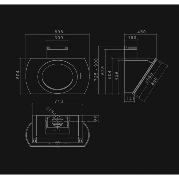 Витяжка похила NORTBERG Royal White 90