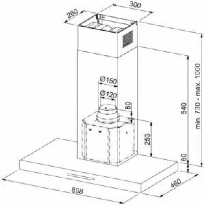 Витяжка Т-подібна Franke Crystal FCR 925 TC WH XS (110.0379.172)