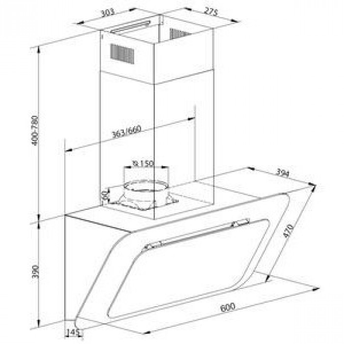 Витяжка похила Gunter&Hauer YANA 60 BL