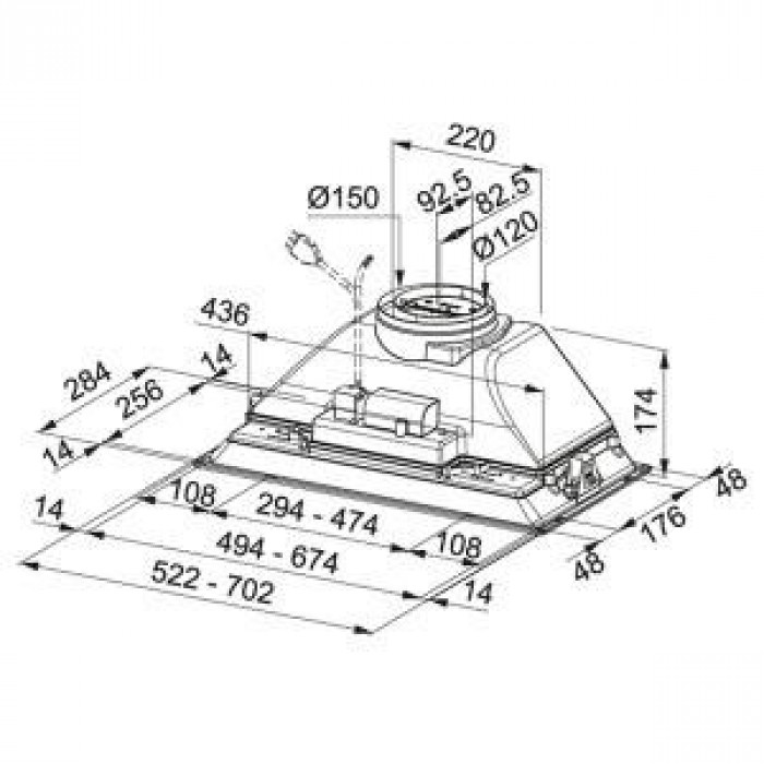 Витяжка вбудована Franke FBI 532H XS (305.0545.451)