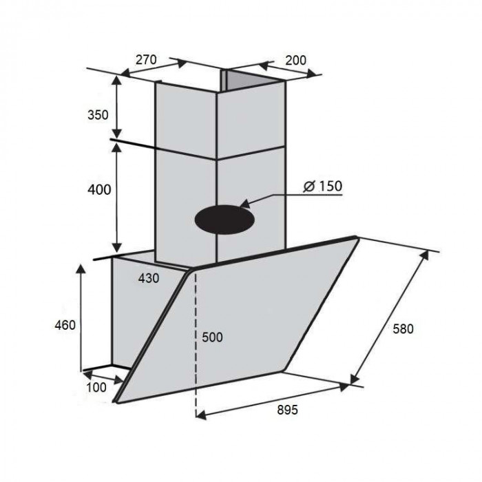 Витяжка похила Elegant HE 9238 BL