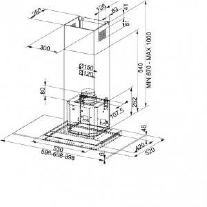 Витяжка Т-подібна Franke FGL 7115 XS (325.0541.093)