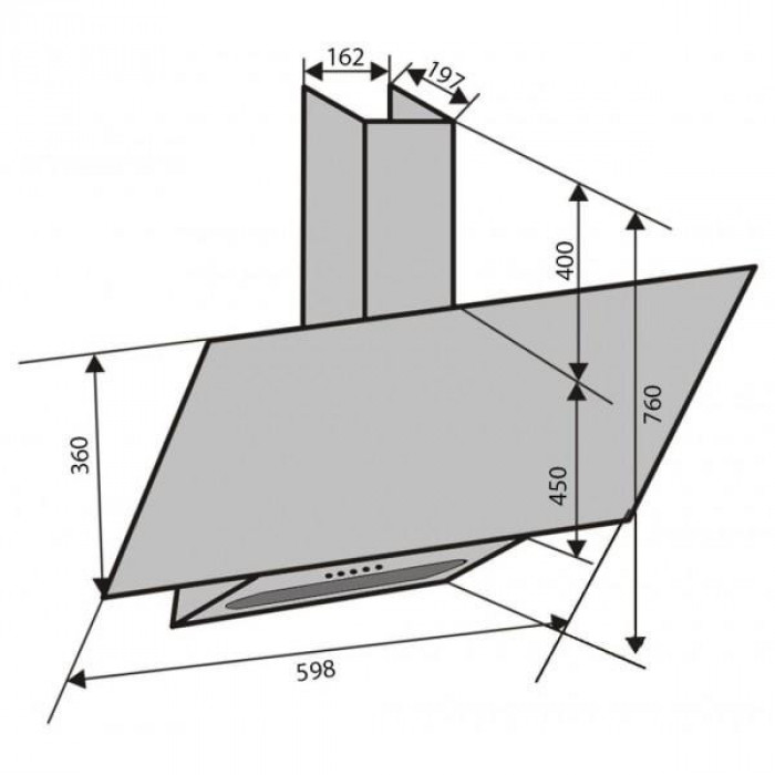Витяжка похила Ventolux MIRROR 60 IVORY (750) PB