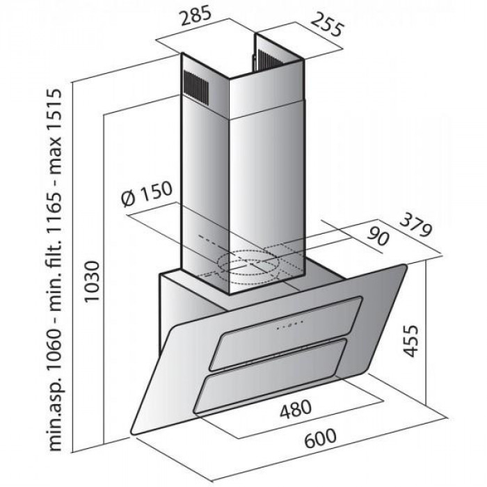 Витяжка похила Freggia CHPA6GTB