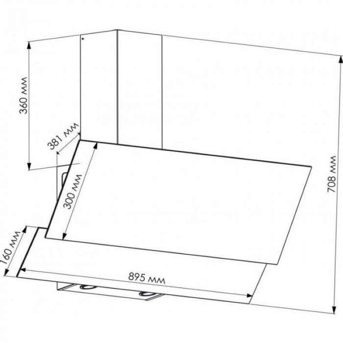 Витяжка похила Eleyus Luna 1200 LED 90 BL