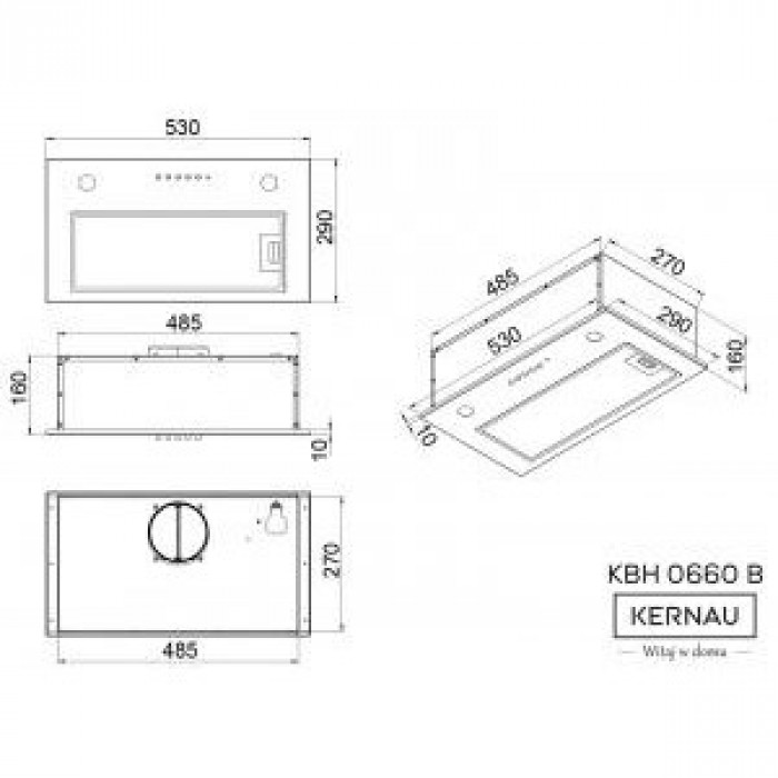 Витяжка вбудована KERNAU KBH 0660 B