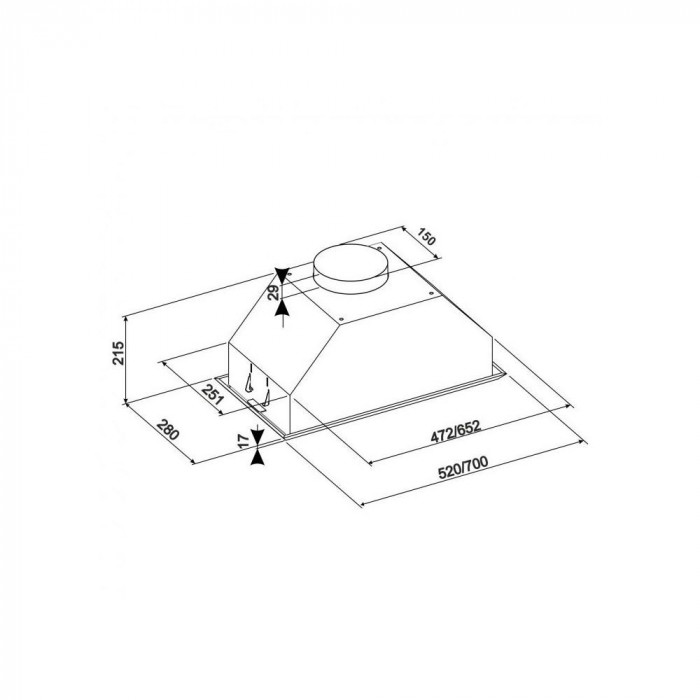 Витяжка вбудована Eleyus Modul 1200 LED SMD 70 IS
