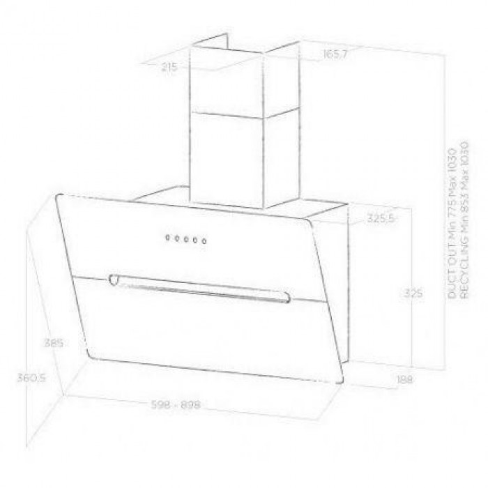 Витяжка похила Elica WISE BL/A/90