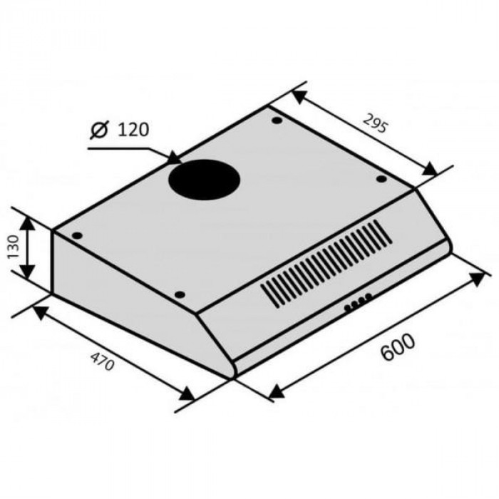 Витяжка пласка Ventolux ALDO 60 INOX 2M
