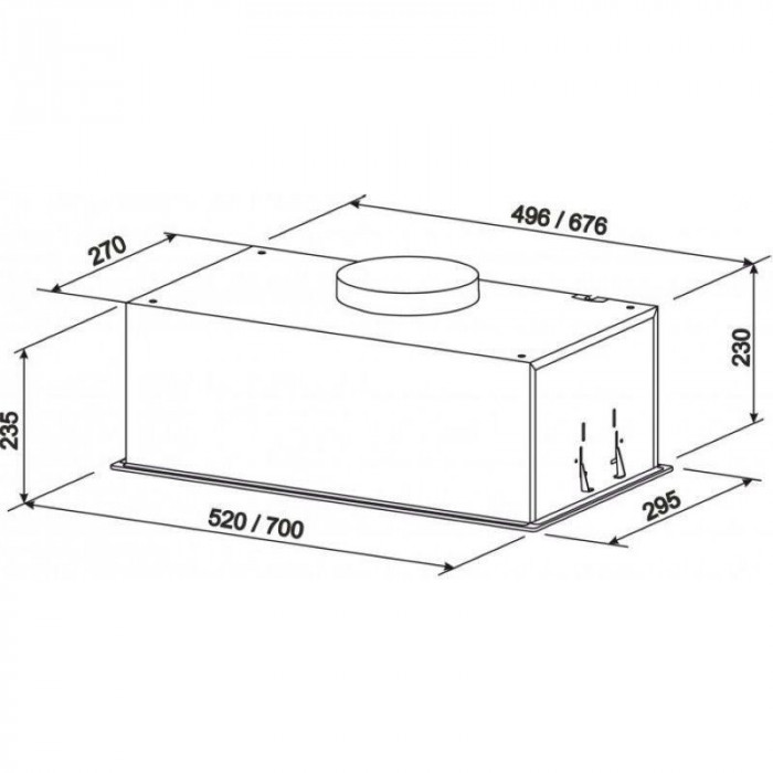 Витяжка вбудована Eleyus GEMINI 1200 LED SMD 70 BL