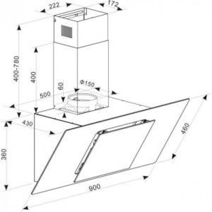 Витяжка похила KERNAU KCH 6590 B Colorful