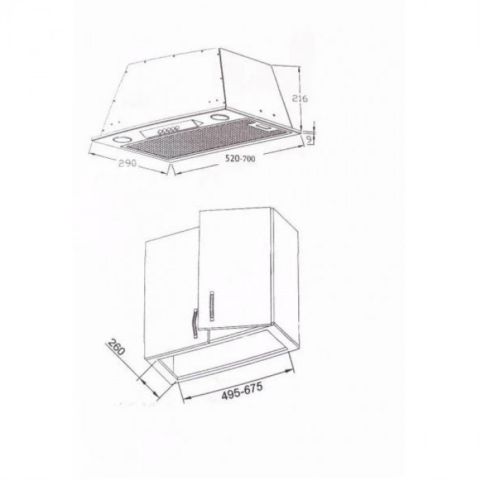 Витяжка вбудована Borgio BBI (TR) 5840 white glass MU