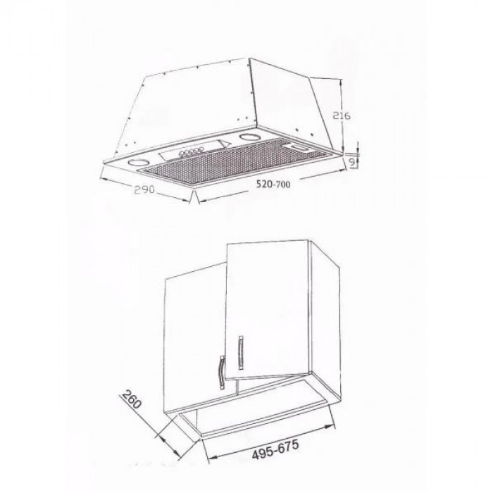 Витяжка вбудована Borgio BBI (TR) 5840 ivory glass MU