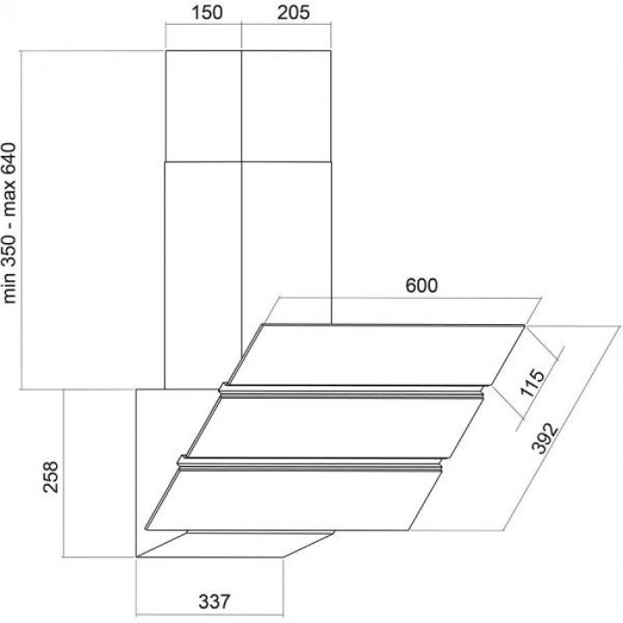 Витяжка похила Pyramida MSH 60 PB GBL