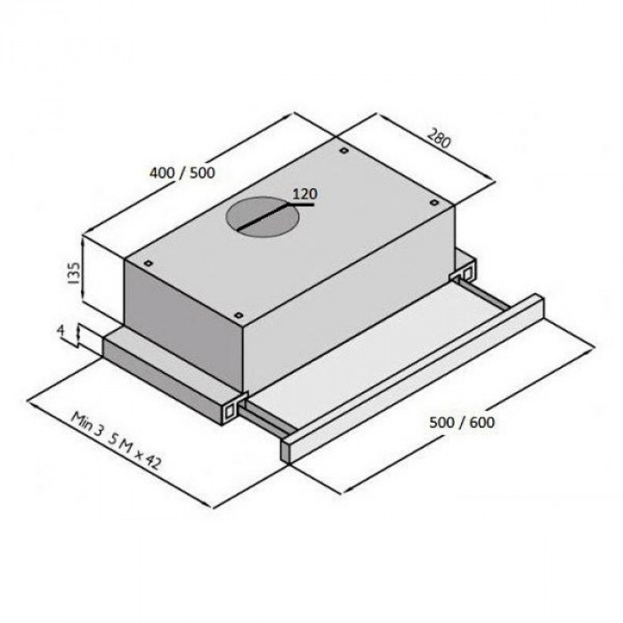 Витяжка телескопічна Fabiano Slim 60 Ivory