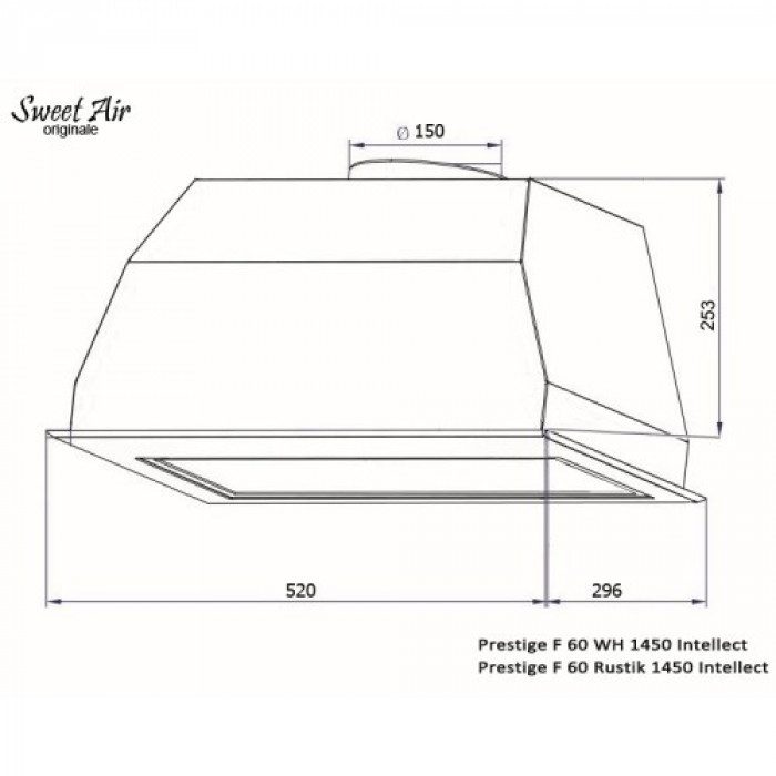 Витяжка вбудована Sweet Air Prestige F 60 WH 1450