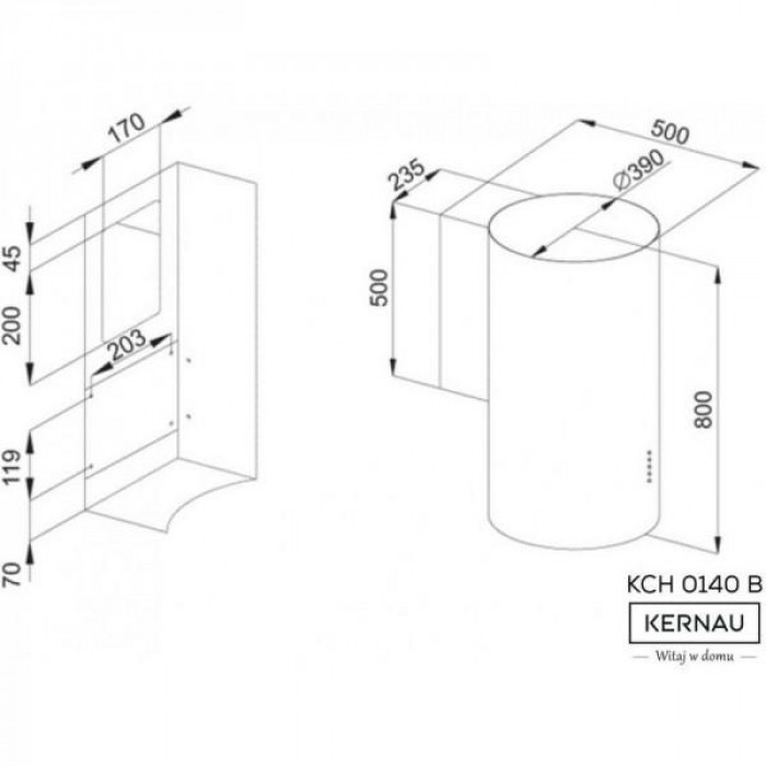 Витяжка декоративна KERNAU KCH 0140 B