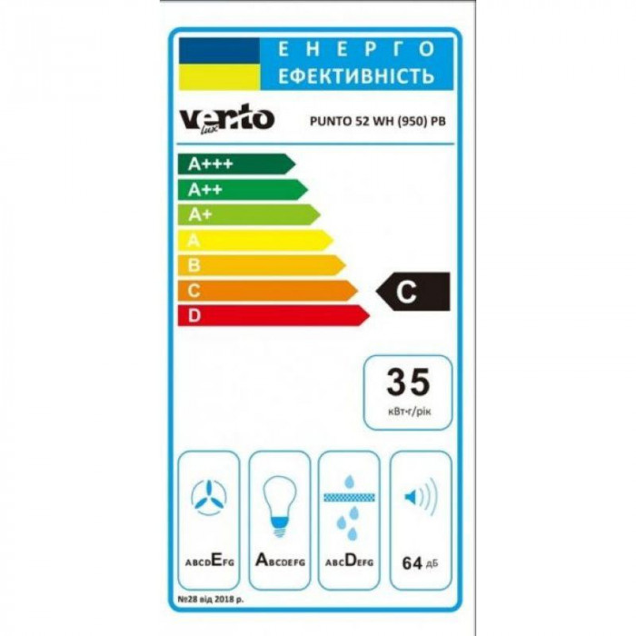 Витяжка вбудована Ventolux PUNTO 52 WH (950) PB