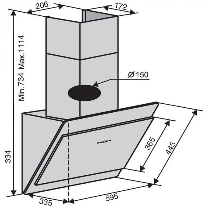 Витяжка похила Ventolux TOSCANA 60 IVORY (1000) TRC MM