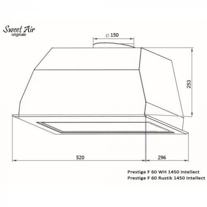 Витяжка вбудована LUXOR Hausgerate Stolz 60 LED 1450 Beste BK