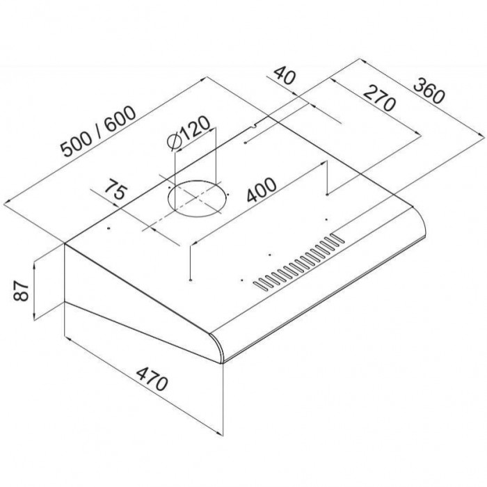 Витяжка пласка VDB Slim PL 60 Inox