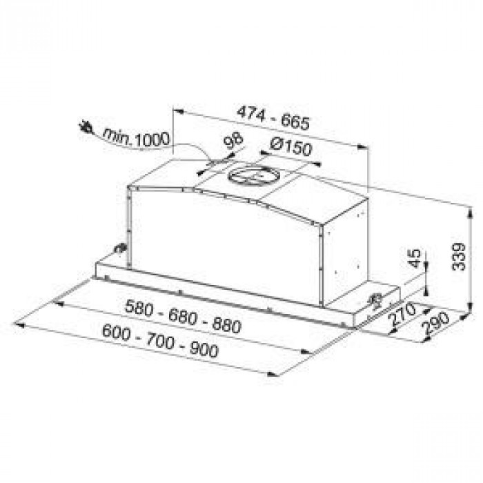 Витяжка вбудована Franke FBI FLUSH 602 XS (305.0553.926)