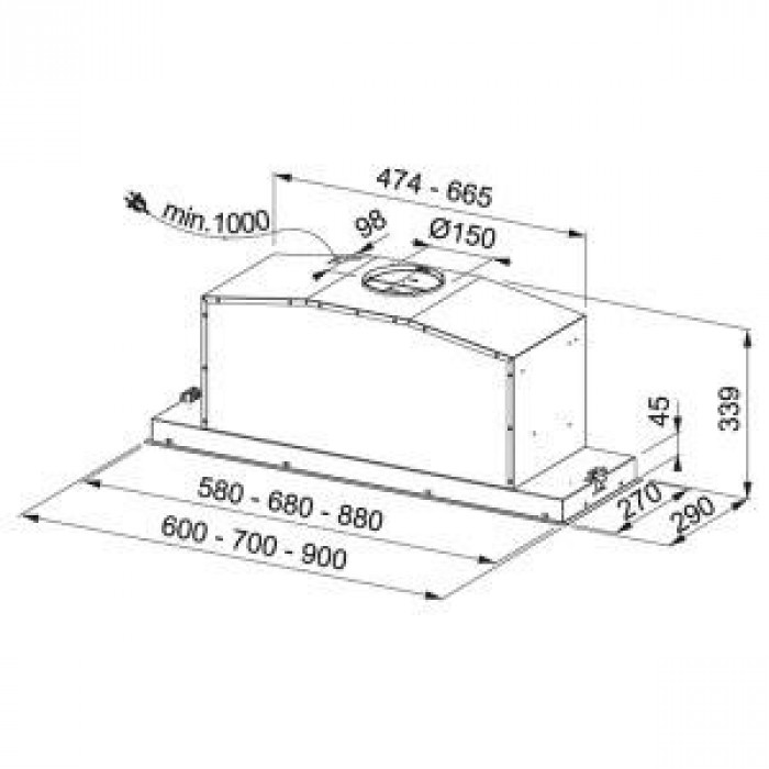 Витяжка вбудована Franke FBI FLUSH 902 XS (305.0553.929)