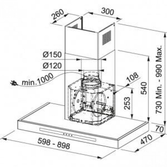 Витяжка Т-подібна Franke FSMT 905 XS (325.0500.980)