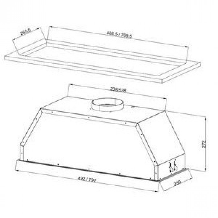 Витяжка вбудована Zirtal Campo NEO 60 IX/BL