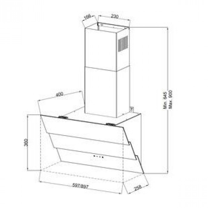 Витяжка похила Zirtal Paco 60 BL