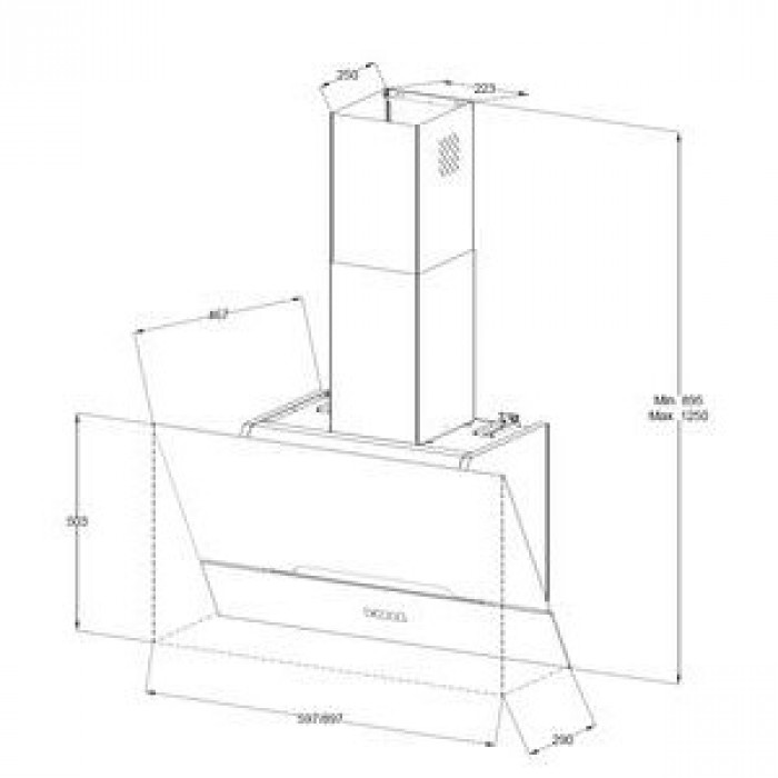 Витяжка похила Zirtal Dante 90 IX/WH