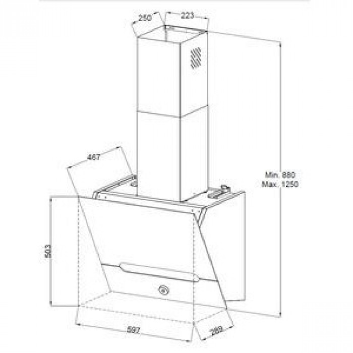 Витяжка похила Zirtal Gullo 90 WH