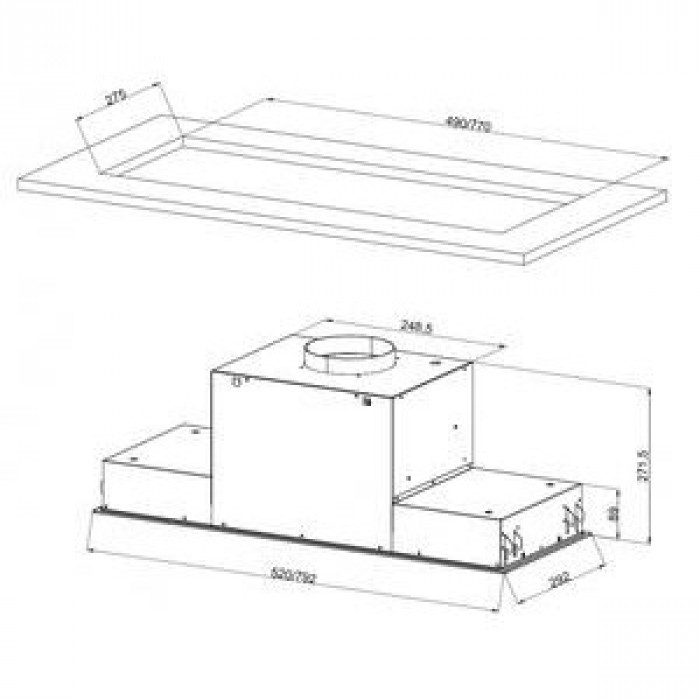 Витяжка вбудована Zirtal Donna 90 BL