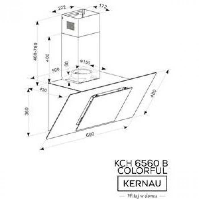 Витяжка похила KERNAU KCH 6560 B Colorful