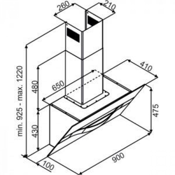 Витяжка похила KERNAU KCH 5290 W
