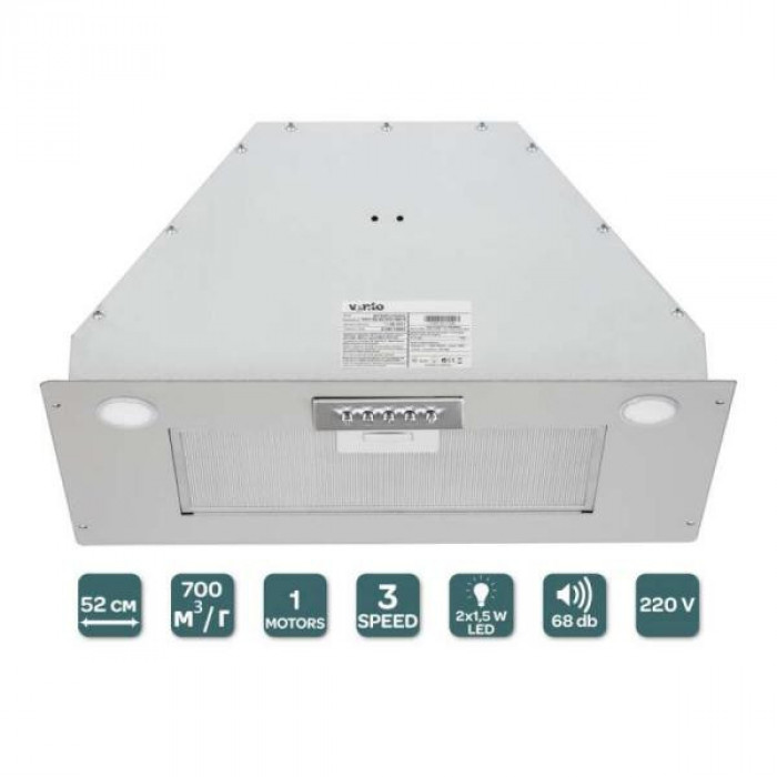 Витяжка вбудована Ventolux PUNTO 520/279 INOX (700) PB