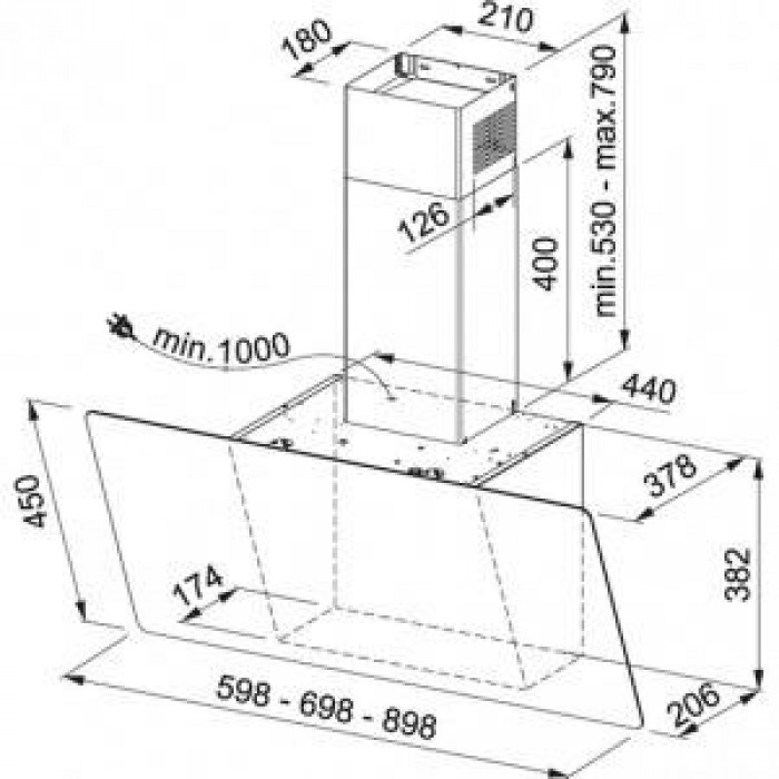Витяжка похила Franke EVO PLUS FPJ 925 V BK/SS (330.0528.067)