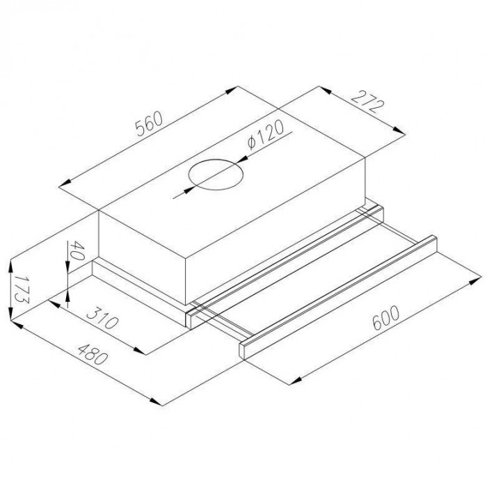 Витяжка телескопічна VDB VECTOR KOLOR 60 BLACK