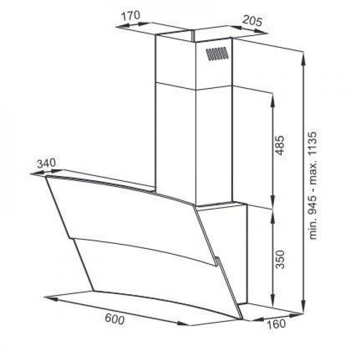 Витяжка похила Amica OKC625S