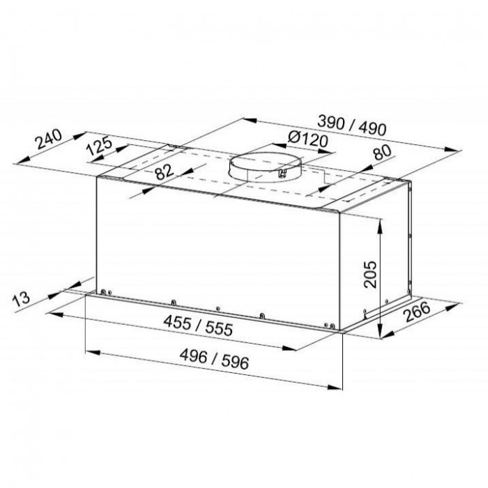 Витяжка вбудована GLOBALO Delico 60.1 Inox