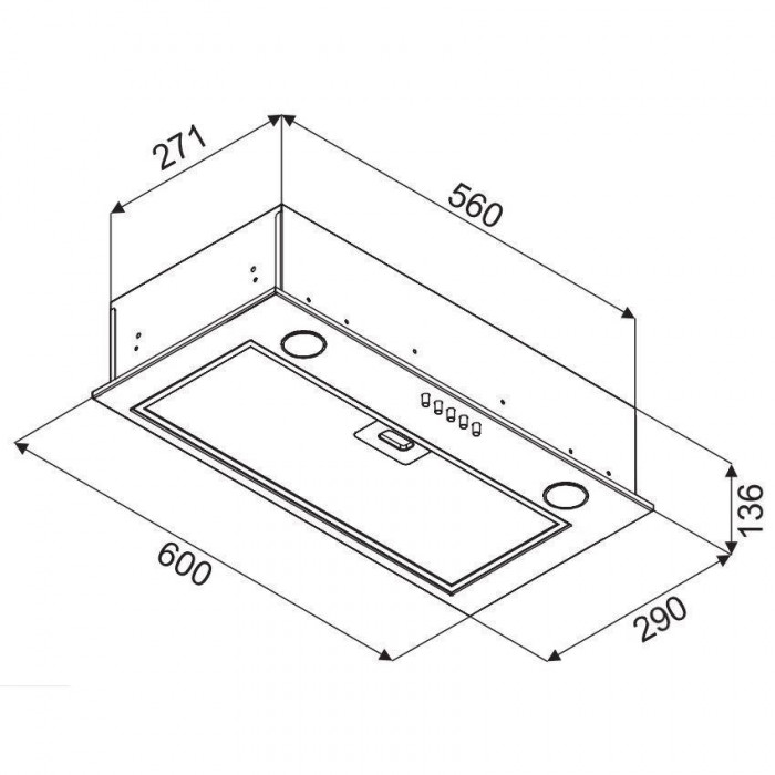 Витяжка вбудована VDB Conti 60 Black