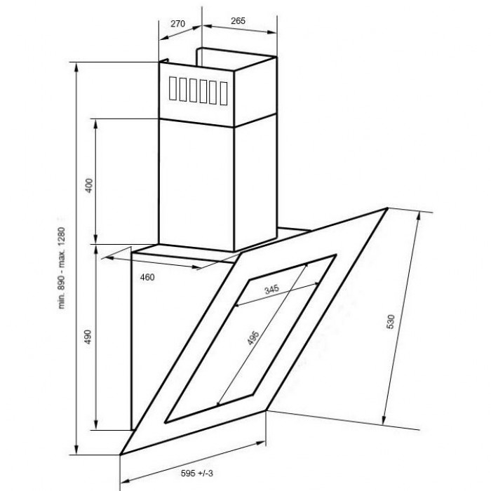 Витяжка похила VDB GEO 60 Black
