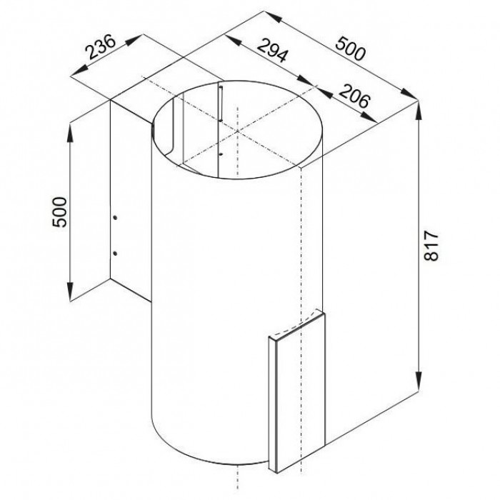 Витяжка декоративна VDB TUBE P GLASS WHITE