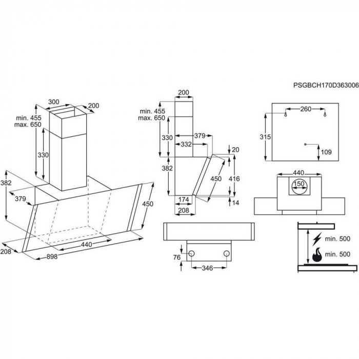 Витяжка похила Electrolux EFV90657OK