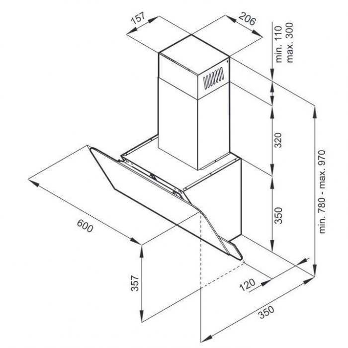 Витяжка похила Amica OKC656S
