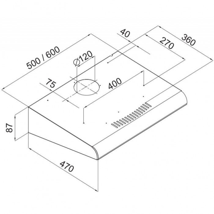 Витяжка пласка VDB Slim PL 60 White
