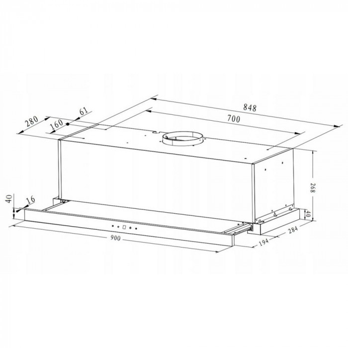 Витяжка телескопічна Amica OTP9651BG