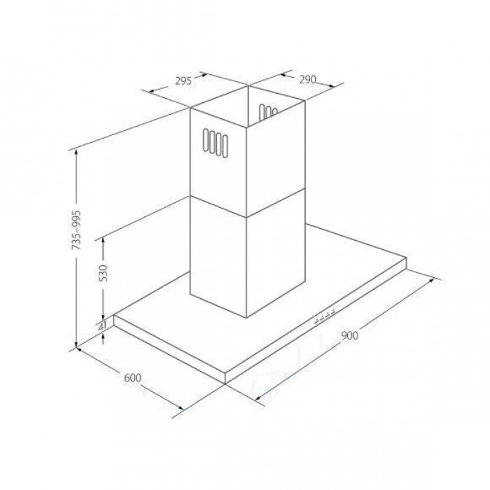 Витяжка Т-подібна AKPO WK-9 Feniks Glass 90 black