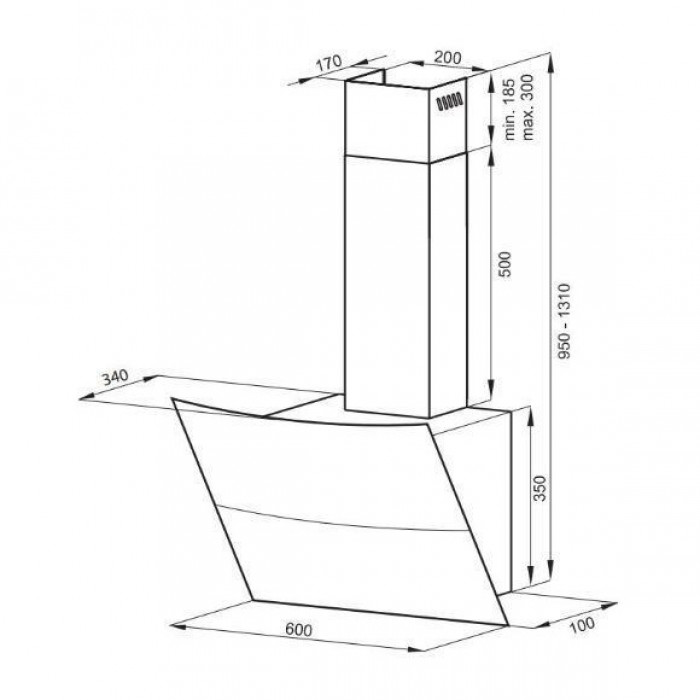 Витяжка похила Amica OKC623S