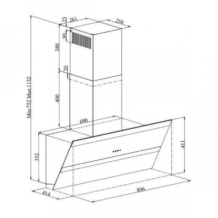 Витяжка похила Amica OKS9541S